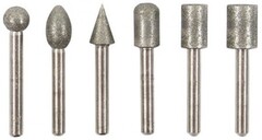 Шарошки 6мм 6шт с алмазным напылением усиленная сталь