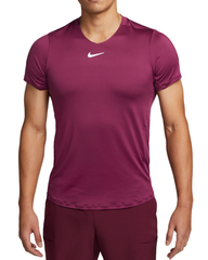 Футболка теннисная Nike Court Dri-Fit Advantage Crew Top - rosewood/white