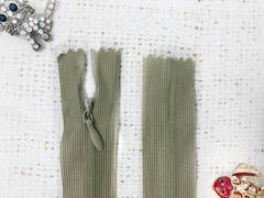 Молнии потайные, L 20 см, бежево-оливковый