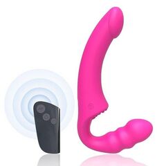 Розовый безремневой страпон Straples Strap-On Dildo - 