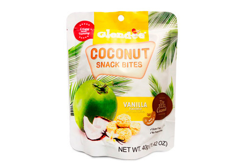 Кокосовые снеки "Glendee" с ванильным вкусом и орехами кешью, 40г