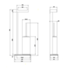 Gessi Rettangolo Стойка с держателем для туалетной бумаги и ершиком, напольная, цвет: хром/черный 20934#031