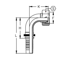 Фитинг DN 05 DKO-L (Г) 14x1.5 8 (90) TIEFFE