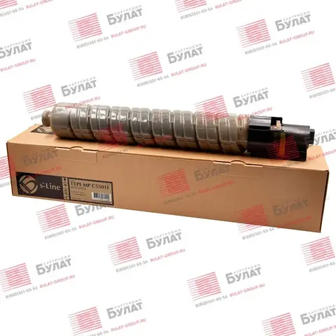 Тонер-картридж БУЛАТ s-Line MP C5501E (842052) для Ricoh Aficio MP C4501, MP C5501 (Чёрный, 25500 стр.)