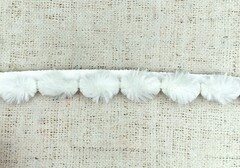 Кант меховой пампушки, ш. 3,5 см (1,5/2см), белый
