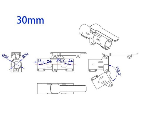 Механизм для складывания лучей (зажим) RJXHOBBY RJX3787 V2 50 мм