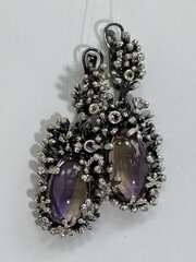Аметрин  (серьги из серебра)