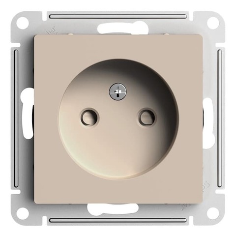 Розетка без заземления со шторками, 16А. Цвет Песочный. Schneider Electric AtlasDesign. ATN001249