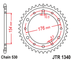 Звезда задняя JT R 1340.43 ZBK Honda VFR 800