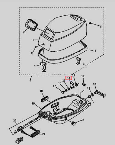 Скоба защелки колпака для лодочного мотора T9.8 Sea-PRO