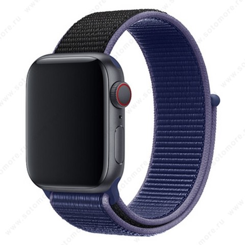 Ремешок для Apple Watch 42/ 44 mm текстильный темно-синий