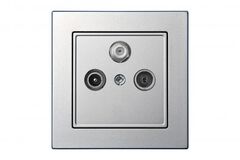 Розетка Телевизионная/Радио/Сателлит Оконечная (TV+R+SAT) Серебро LIREGUS EPSILON
