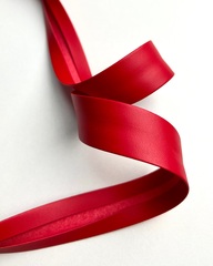 Тесьма для окантовки из экокожи, цвет: красный, ширина 25м