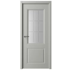 Купить Межкомнатная дверь эмаль Стиль 1 серая остеклённая