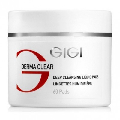 GIGI Derma Clear: Ватные диски для очистки жирной и проблемной кожи лица (Deep Cleansing Liquid Pads), 60шт