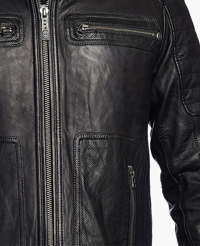 Affliction | Куртка мужская кожаная Easy Rider Jacket 110OW141 передний карман