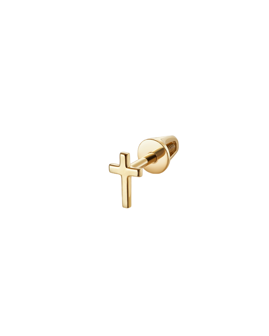 моносерьга CROSS (лимонное золото)