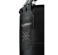 Боксёрский мешок FILIPPOV Ø40 кожа 180см/40см/78-80кг, черный