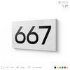 Номер на дверь 667, табличка на дверь для офиса, квартиры, кабинета, аудитории, склада, белая 120х70 мм, Айдентика Технолоджи