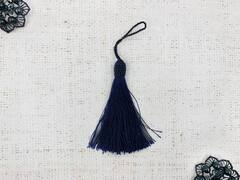 Кисть декоративная, L 14 см, тёмно-синий
