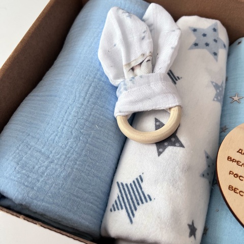 Подарочный набор "Сонный мишка голубой"