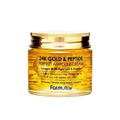 Ампульный антивозрастной крем с пептидом и золотом  Farmstay 24K Gold & Peptide Perfect Ampoule Cream 80ml