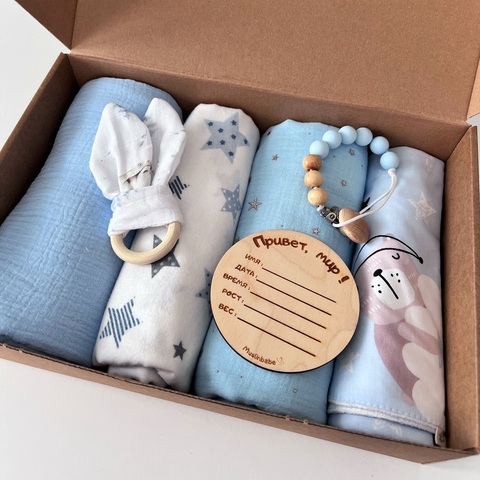 Подарочный набор "Сонный мишка голубой"