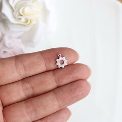 Подвеска Солнце с фианитами 10 мм, родий П478