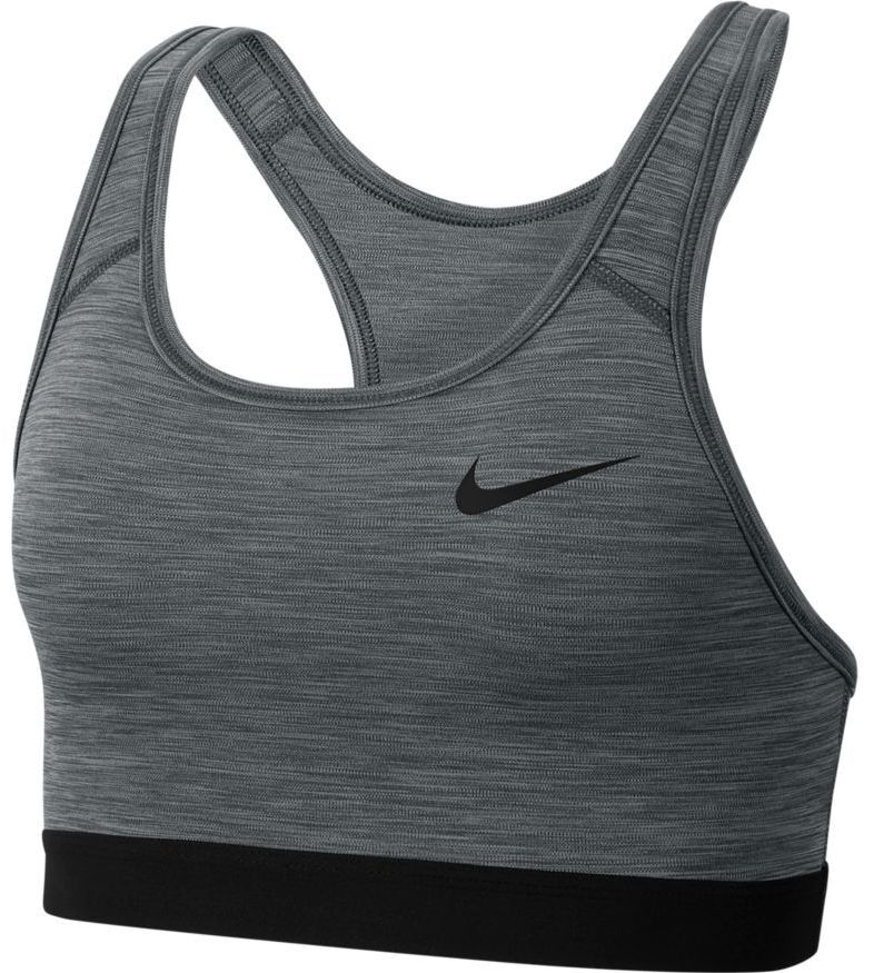Бюстгальтер спортивный Nike Dri-Fit Swoosh Band Bra Non Pad - smoke  grey/htr/black – купить за 4 750 руб