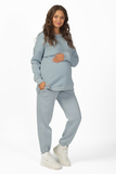 Утепленный спортивный костюм для беременных и кормящих 15069 серо-голубой