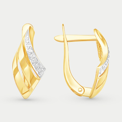 Серьги женские с фианитами из желтого золота 585 пробы (арт. С43217979)