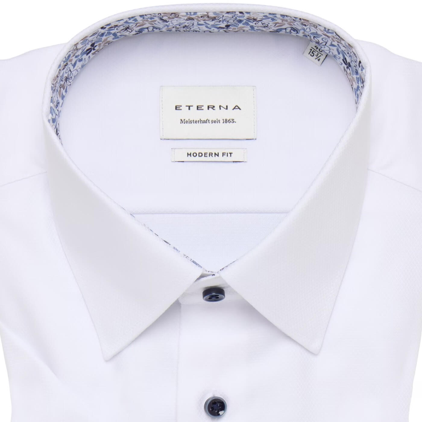 Сорочка мужская Eterna Modern Fit 2132-C141-00 белая с цветной отделкой, короткий рукав