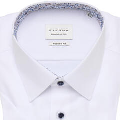 Сорочка мужская Eterna Modern Fit 2132-C141-00 белая с цветной отделкой, короткий рукав