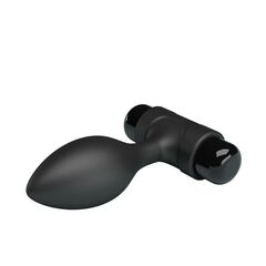 Черная анальная пробка с мощной вибрацией Vibra - 8,6 см. - 