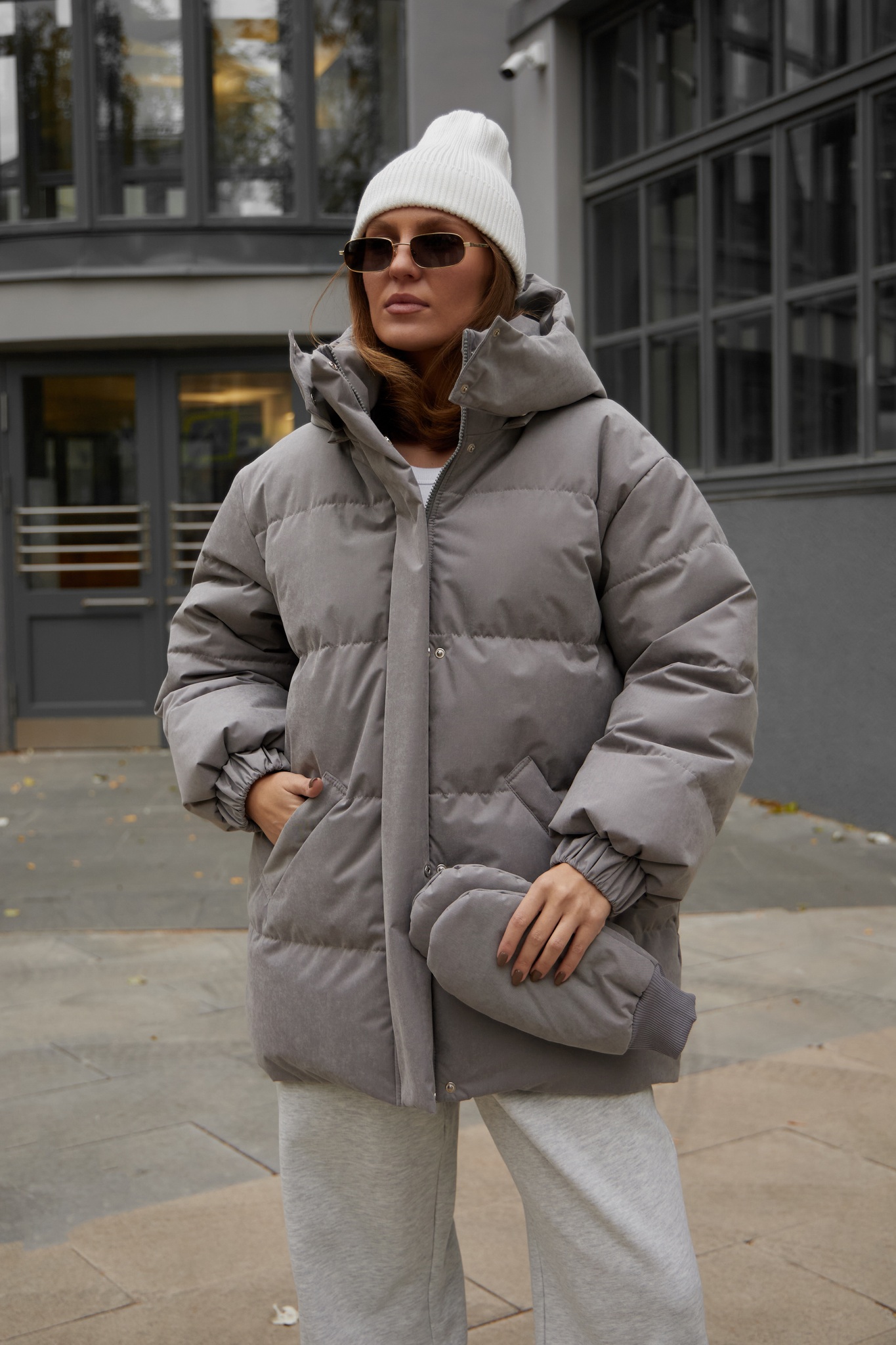 Пуховик COLD SEASON, пепельный