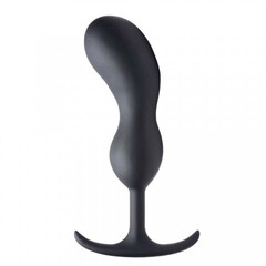 Массажер простаты с утяжелителями Heavy Hitters Premium Silicone Weighted Prostate Plug, M, черный, 16.3х3.8 см