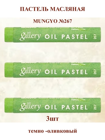 Пастель масляная мягкая профессиональная MUNGYO Gallery Тёмно-оливковый №267 (3шт)