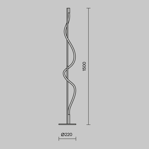 Торшер светодиодный Maytoni Tau MOD166FL-L15B3K