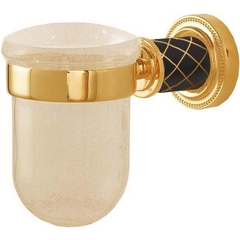 Boheme Murano 10904-B-G Стакан для зубных щеток, цвет: золото, чёрный фото