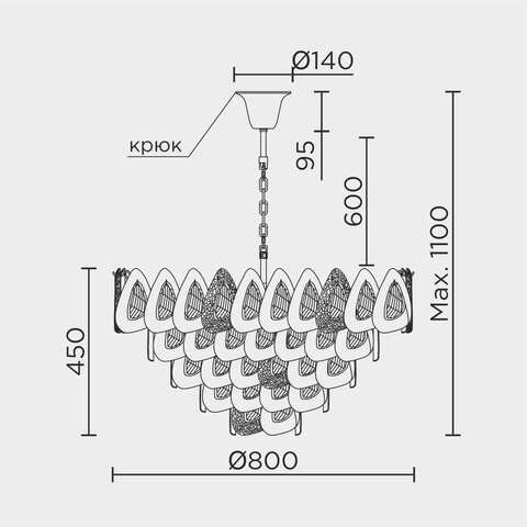 Подвесная люстра Modelux ML.6775.800 GD