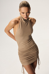 Платье с открытой спиной TANZANIA Латте