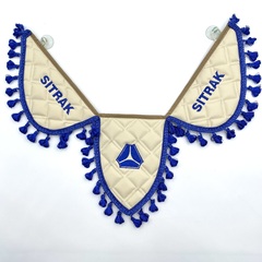 Вымпел тройной Sitrak (экокожа, бежевый с синей вышивкой)