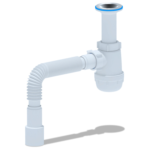 Ани Пласт A0515 Сифон для раковины 1 1/2"*40 с гибкой трубкой 40х40/50 (A0515)