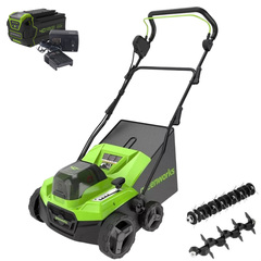 Аэратор-скарификатор Greenworks GD40SC38IIK4 40V аккумуляторный, с АКБ 4 А/ч и ЗУ