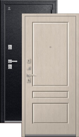 Теплая дверь входная Центурион С-101 (2026), 2 замка, 2 мм металл, (черный муар+седой дуб)
