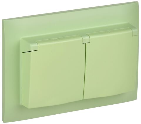 SKANDY Роз. 2-я с кр. 16А в сб IP44 SK-R12M мятн. IEK