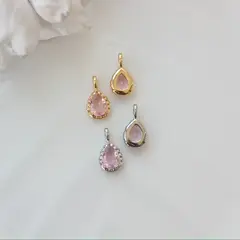 Подвеска Капля с розовым фианитом, 15*8 мм, позолота, П429