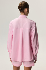 Рубашка из хлопка в полоску KOS Розовый