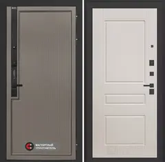 Входная дверь в квартиру Лабиринт с повышенной шумоизоляцией Лаб про 1 Велютто кофе 03 Крем софт, без текстуры