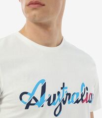 Теннисная футболка Australian T-Shirt Cotton Printed - bianco